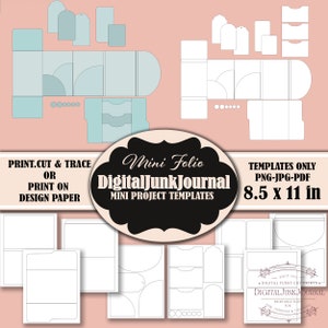 Modèles de pochettes de journal pour déchets, pochettes, modèle d'enveloppe, étiquettes de modèle, étiquettes de modèle, onglets pour cartes, fournitures créatives, PNG PDF JPG