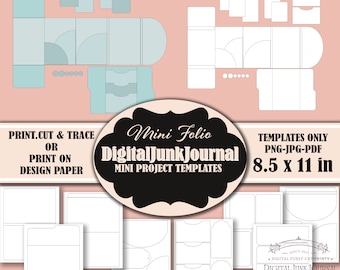 Junk Journal Folio Templates Pockets Template Envelope Template Tags Template Labels Cards Tabs Craft Supplies PNG PDF JPG