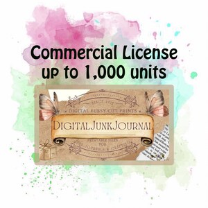 Commercial License - Digital Download License - 1,000 units commercial use license Print on demand and print transfer license no credit