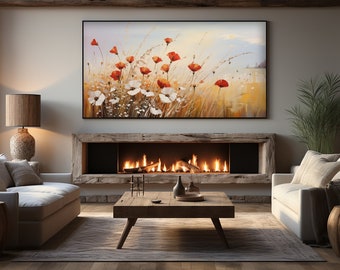 Poppy Flowers | Frame TV Art | Flower Meadow | Classic Oil Art | Painting Autumn Meadow | Frame for TV | Digital Download