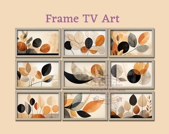 Samsung Frame TV Art Collection, Samsung Frame TV Art Set of 9 artworks, Midcentury Art, Neutral Frame Tv Art, Abstract, Instant Download