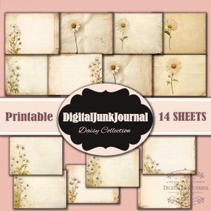Lazy Daisy, Junk Journal Kit, Flower, Daisies, Vintage, My Porch Prints,  Junk Journal, Printable, Paper, Pages, Ephemera, Digital, Download 
