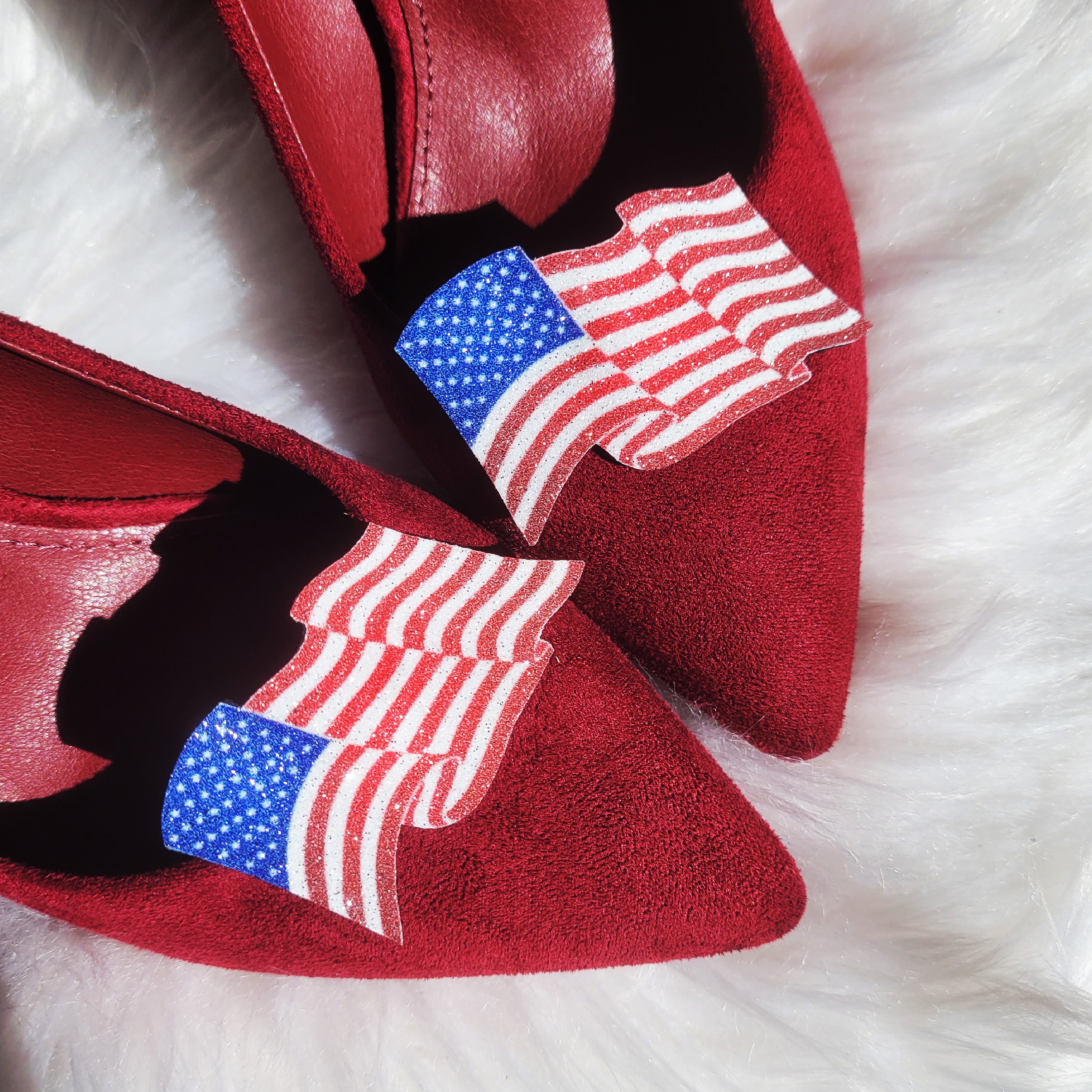 American Flag glitter shoe clip Independence Day shoe clips Etsy