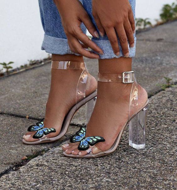 Butterfly Shoe Clips Glitter and Leather Shoe Accessories Etsy UK