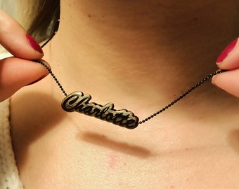 Wooden Name Necklace - Etsy Canada