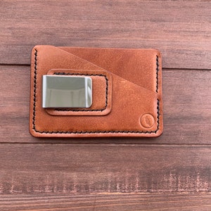 The Cutlass in Buck Brown | Cardholder Wallet | Made with Full-Grain Traditional Harnes Leather | Silver Money Clip | Hand Cut and Stitched