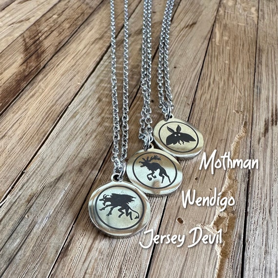 Stainless Steel Cryptid Necklace - Bigfoot, Frogman, Mothman, Jersey Devil, Nessie, Flatwoods Monster, or Wendigo -Bigfoot Lover Gift