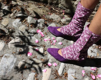 Guétres d'été violettes à pression