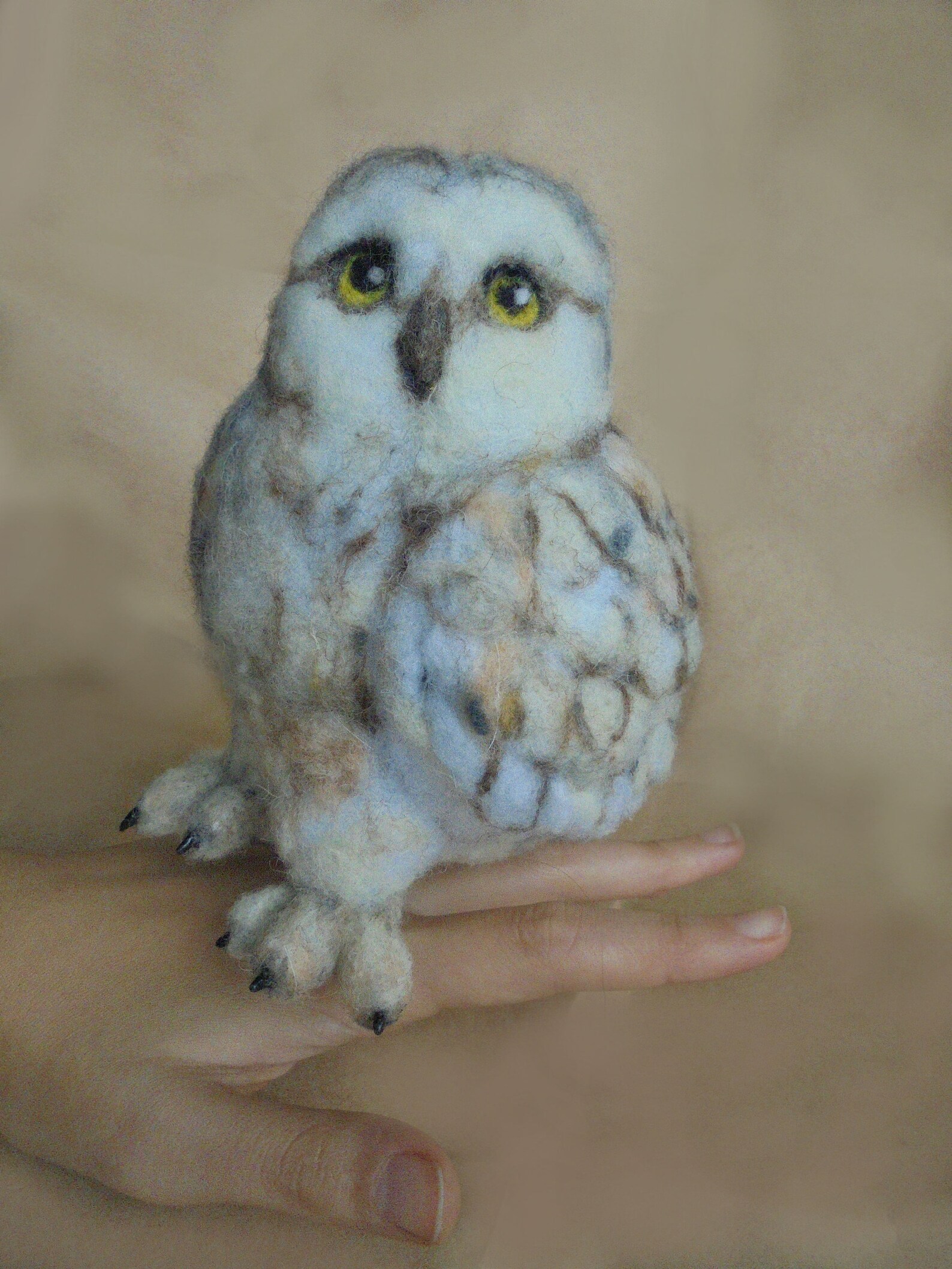 Harry Potter owl Needle felted owl Miniature owl White owl Etsy