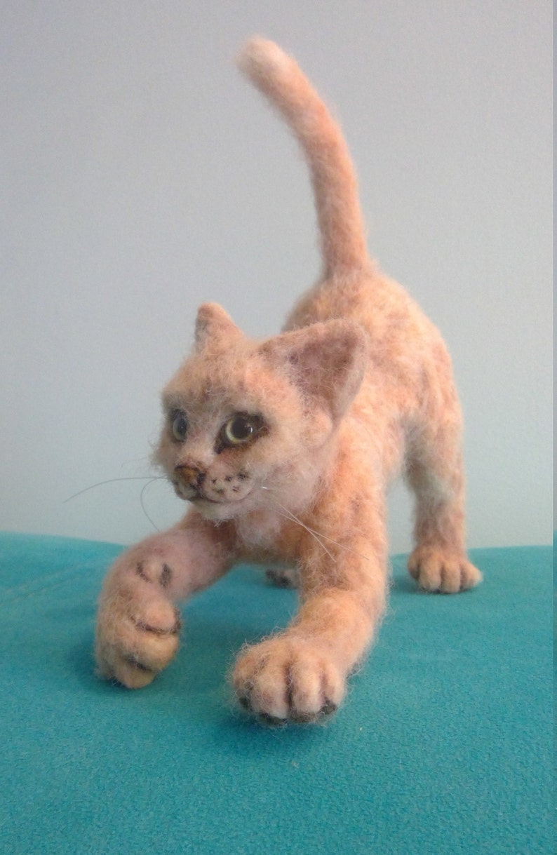 Wool Sculpture Needle Felted Cat Wool Cat Wool Animals Cat Etsy