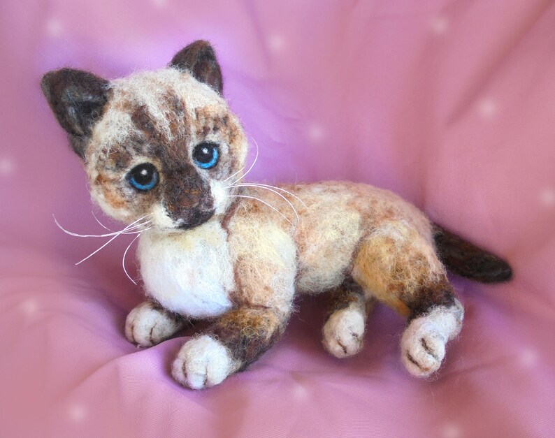 Needle felted cat Felting toy Wool sculpture Realistic felted Etsy