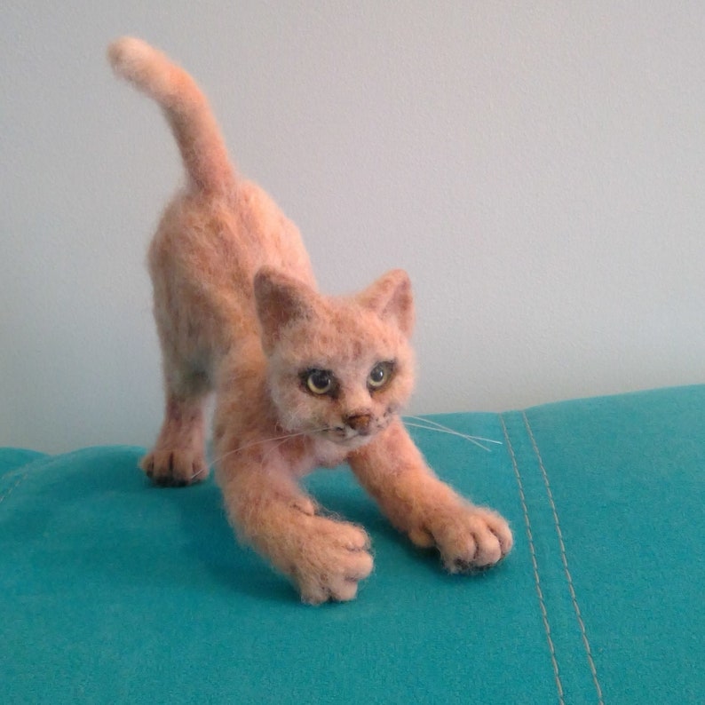 Wool Sculpture Needle Felted Cat Wool Cat Wool Animals Cat Etsy
