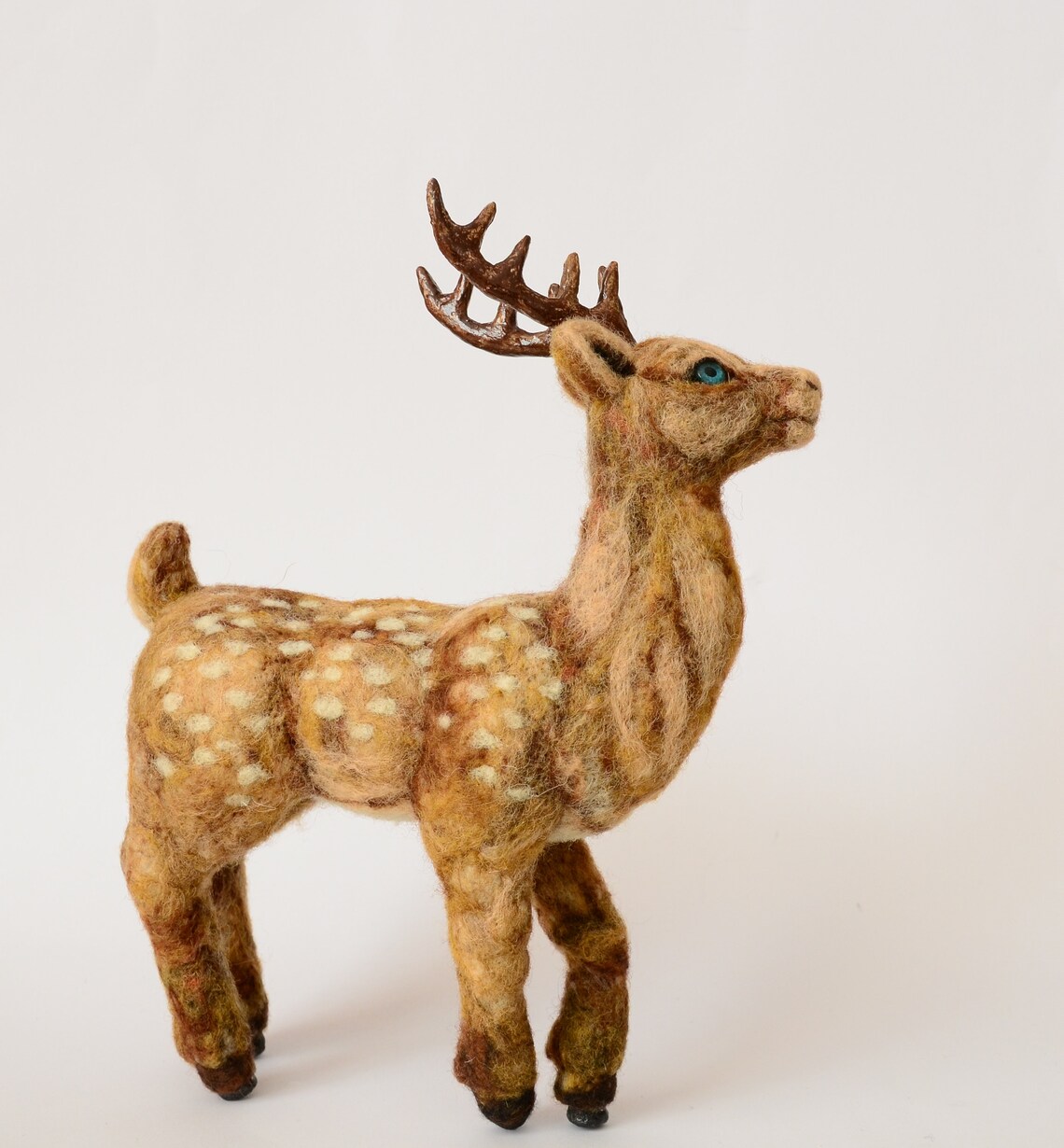 Wool Sculpture Needle Felted Deer Wool Deer Felting Deer Etsy