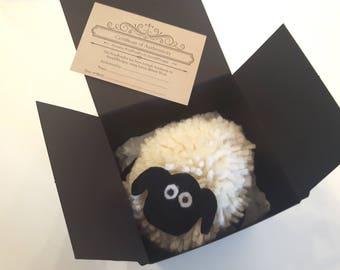 Sheep Gift Handmade with British Wool Pom Pom Pets by SusieDDesigns Collectable Animal Gifts