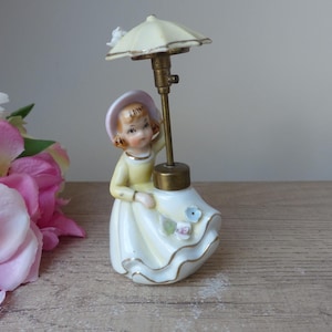 Flacone spray in porcellana, flacone di profumo, piccola bottiglia di profumo da donna con ombrello, profumo di decorazione della stanza, toeletta vintage