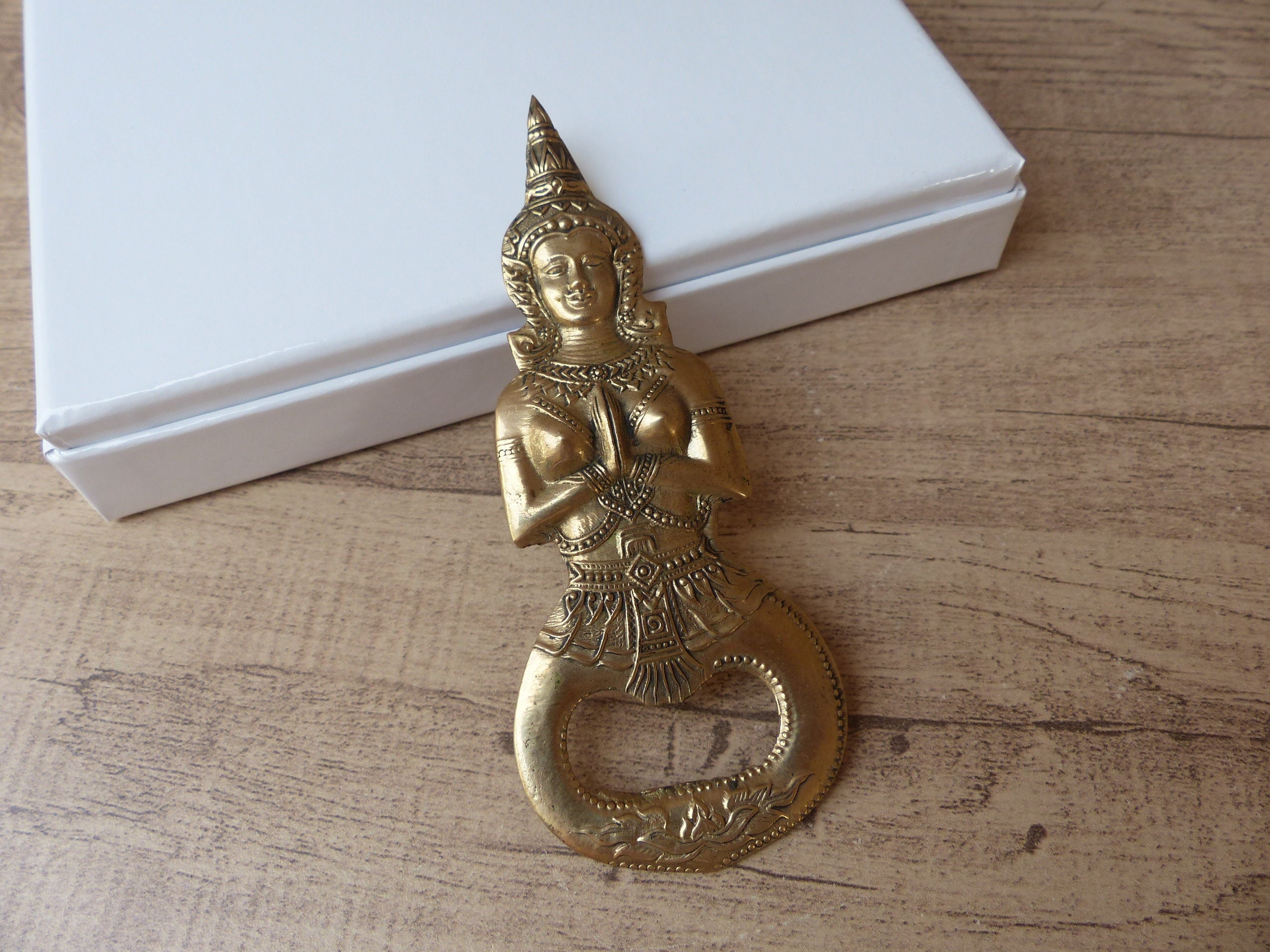 Antique and Rare Engraved Brass Bottle Opener/bottle Opener – Thai