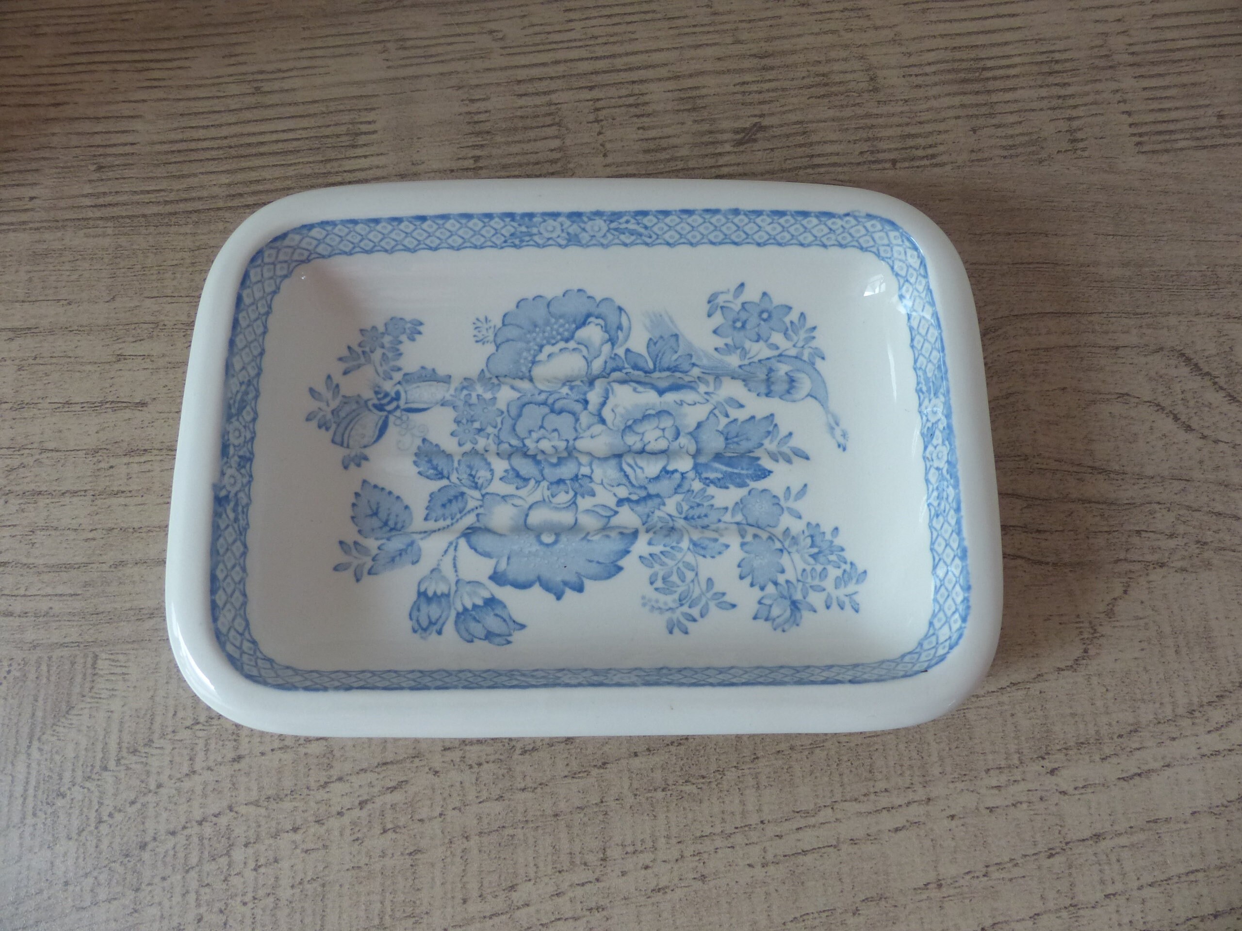 Repose Savon Mason's Stratford Porcelaine Anglaise Fleurs Bleues