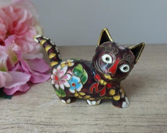 Figurine Vintage Couple De Chats En Porcelaine Harvey Knox – Peints à La Main – Japon