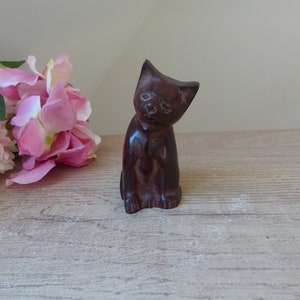 Sitzende Katzenfigur aus Gusseisen, Miniaturkatze aus Metall, Sammlerstück, Katzendekoration, Geschenk für Katzenliebhaber