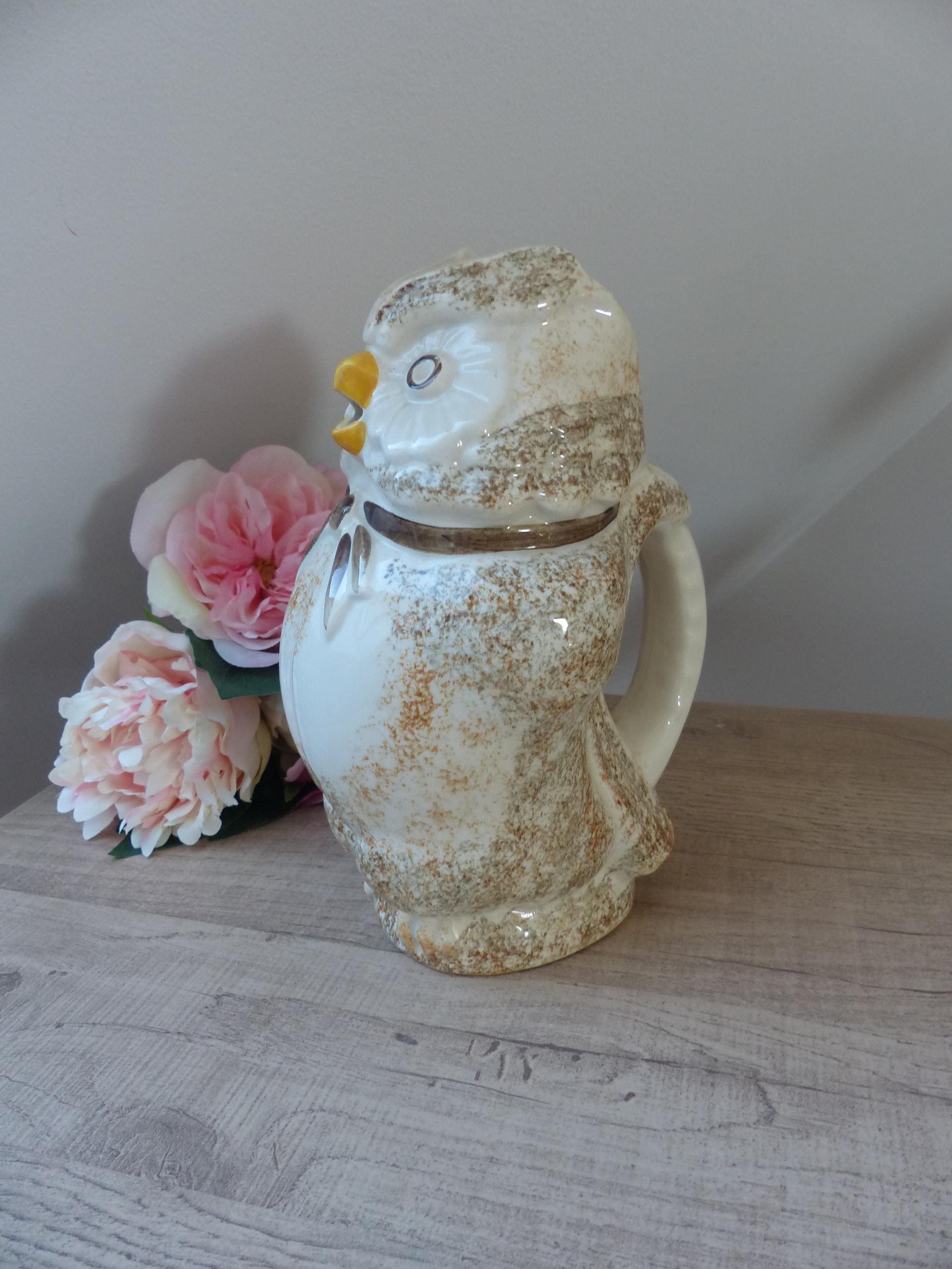 Porte-ustensiles Hibou En Céramique – Violet, 12.44 X 17.01 X 10.16 Cm, Lavable Au Lave-vaisselle - 10