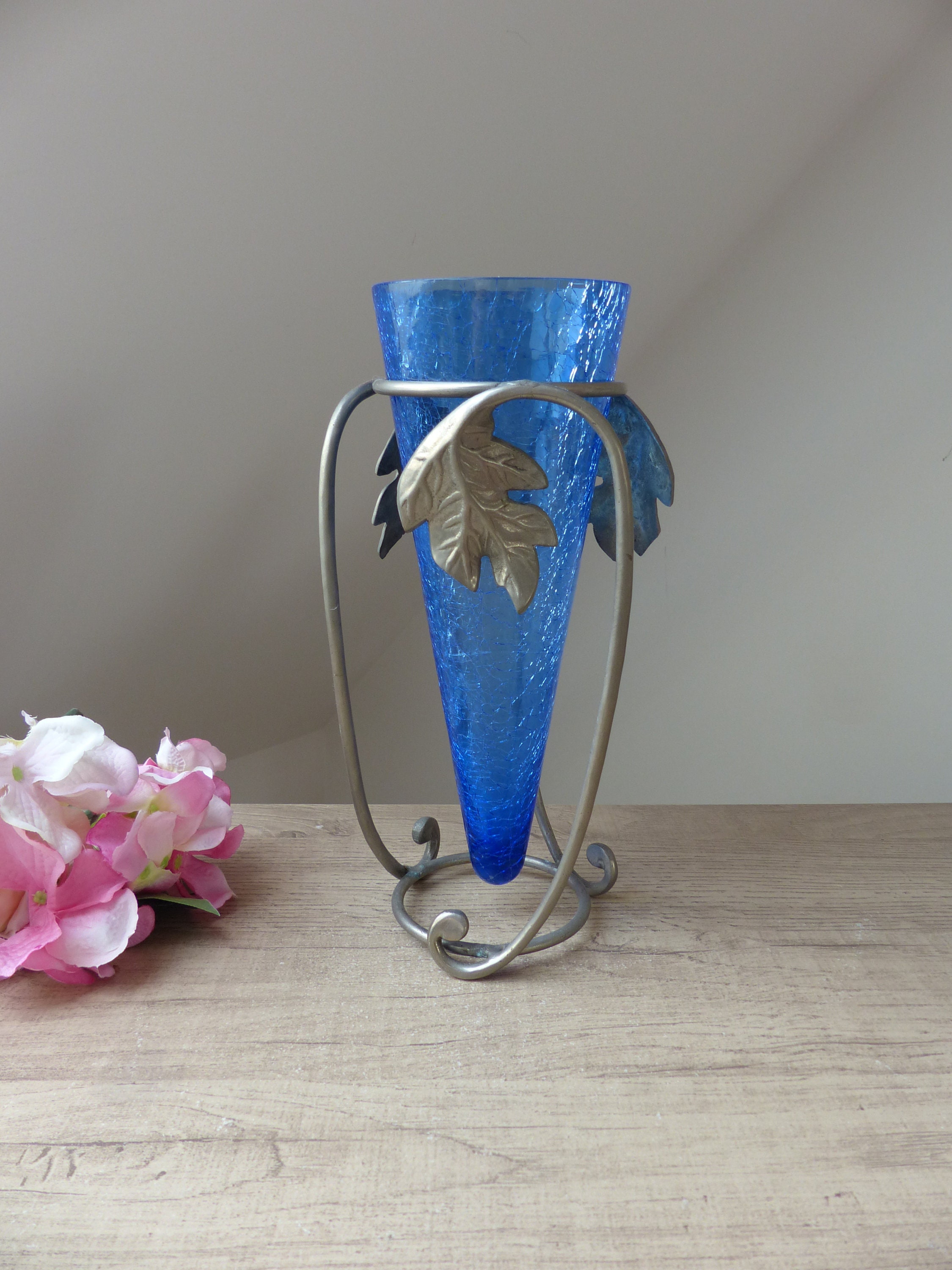 Vase Bougeoir Amphore Ancien En Albâtre 15cm - Style Onyx Et Métal