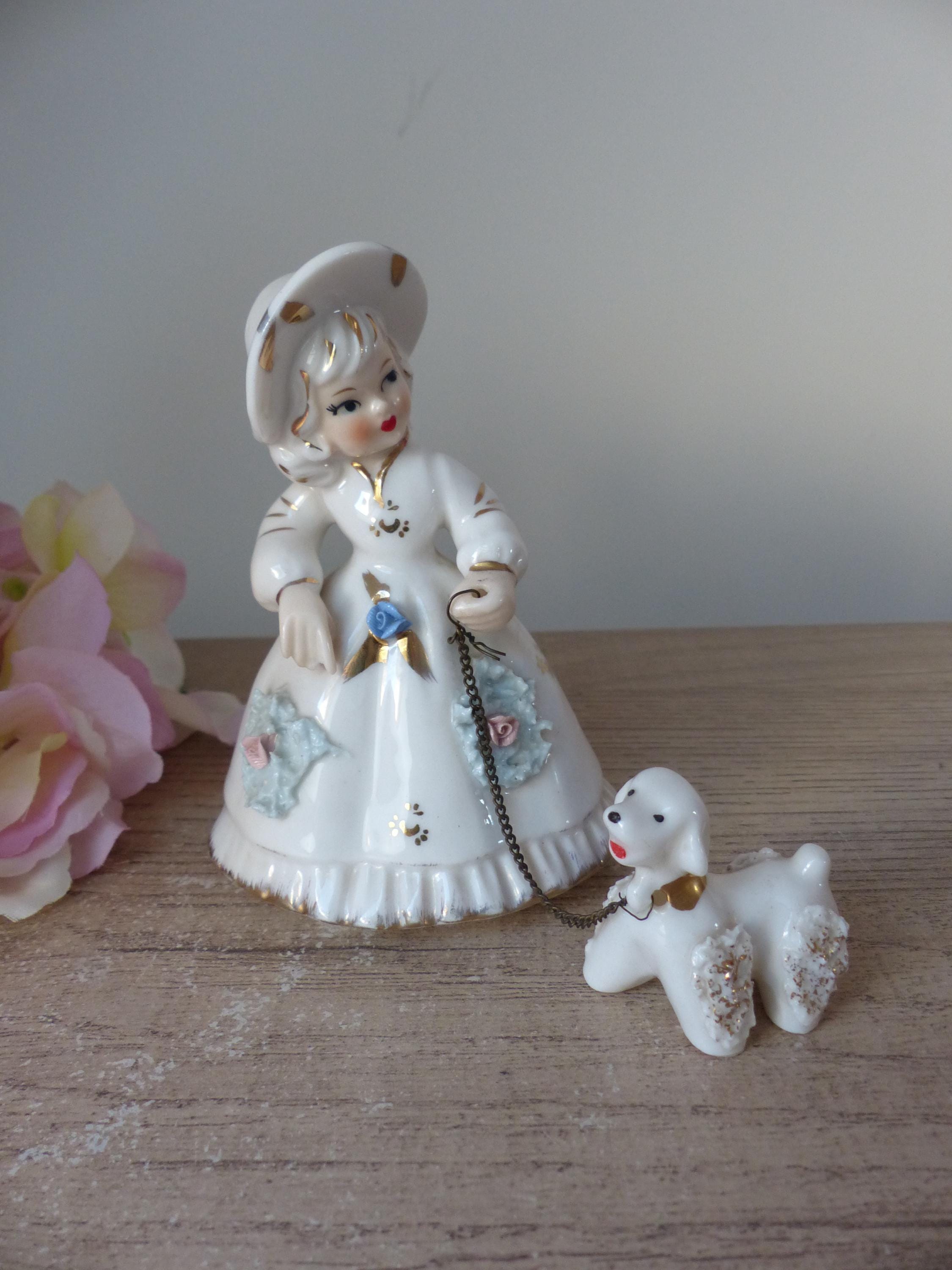 Vintage Japanese Porcelain Figurine – Elegant Lady Walking Her