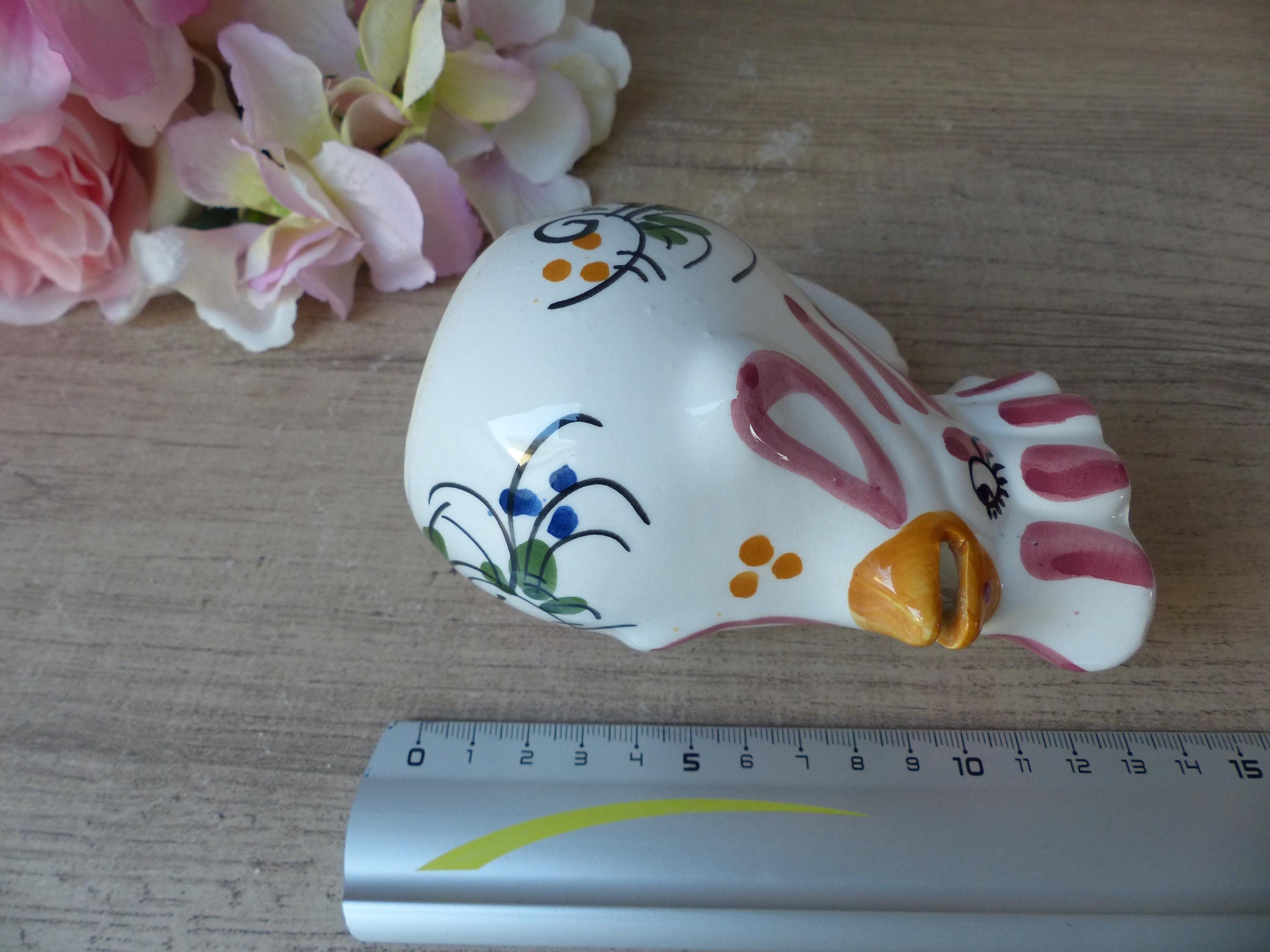 Petit pot à lait en forme de coq en céramique, crémier coq