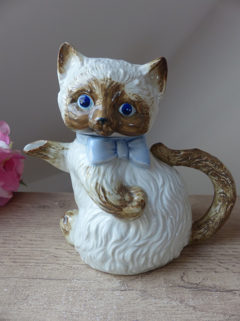 Authentic and Rare Vintage Japanese Made Ceramic Cat Teapot Etsy