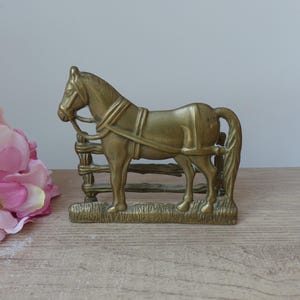 Porte lettres cheval en laiton décoration de bureau, porte courrier forme cheval, cadeau pour lui, rangement organisation de bureau