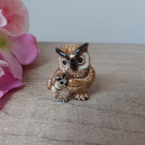 Miniature owl figurine, vintage porcelain owl family, collectible owls, gift couple friend family support help