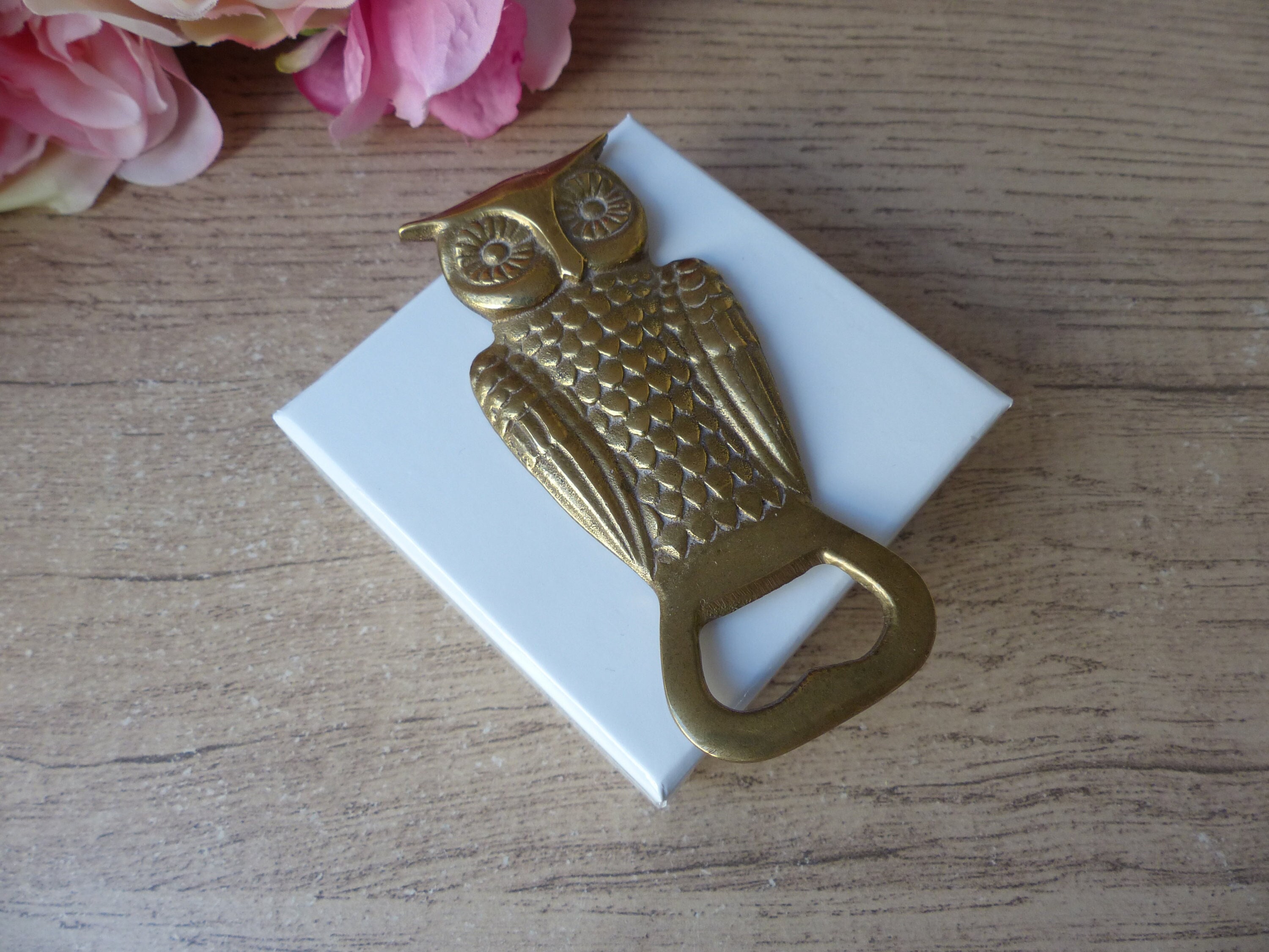 Handmade Brass Owl Bottle Opener, India, Collectible, Party, Bar Bistro Decoration, Friend Housewarming Gift