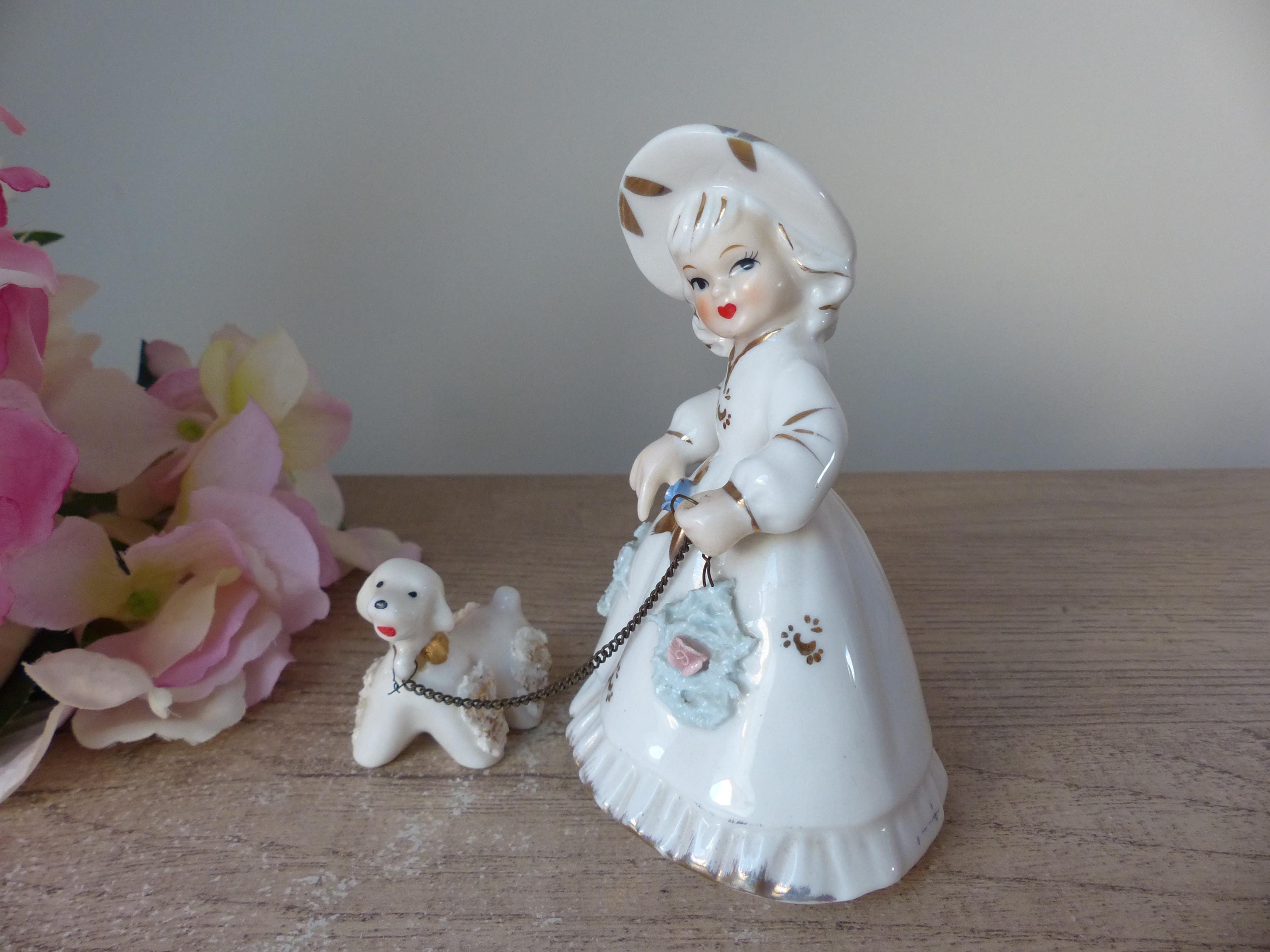 Vintage Japanese Porcelain Figurine – Elegant Lady Walking Her
