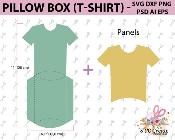 Download Pillow T Shirt Box Template Gift File Favor Papercut Svg Diy Etsy