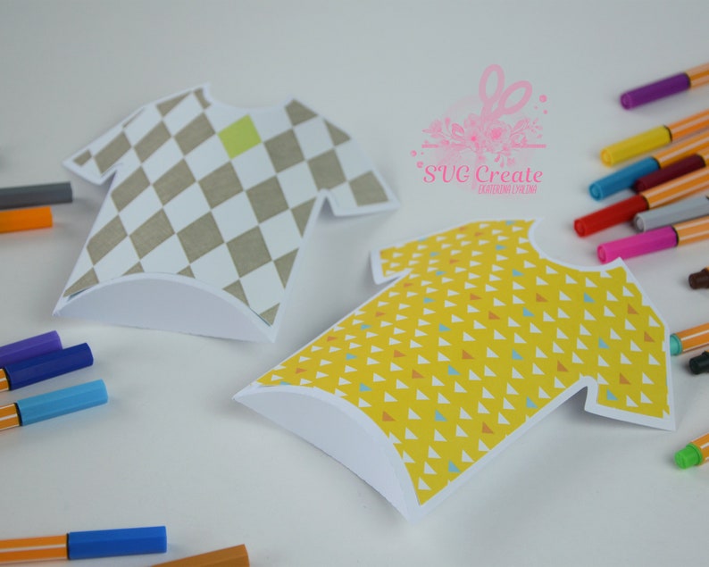 Download Pillow T-shirt box template gift file favor papercut svg ...
