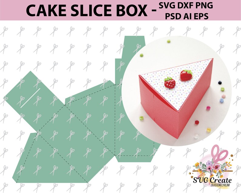 Download Cake slice box favor template papercut papercutting svg ...
