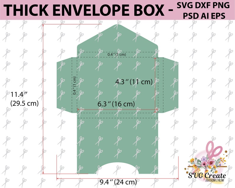 Download Envelope template box thick svg cut file paper cut photo ...