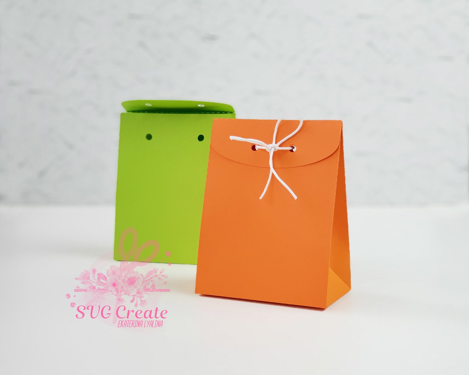 Paper bag template favor box printable gift diy papercut Etsy