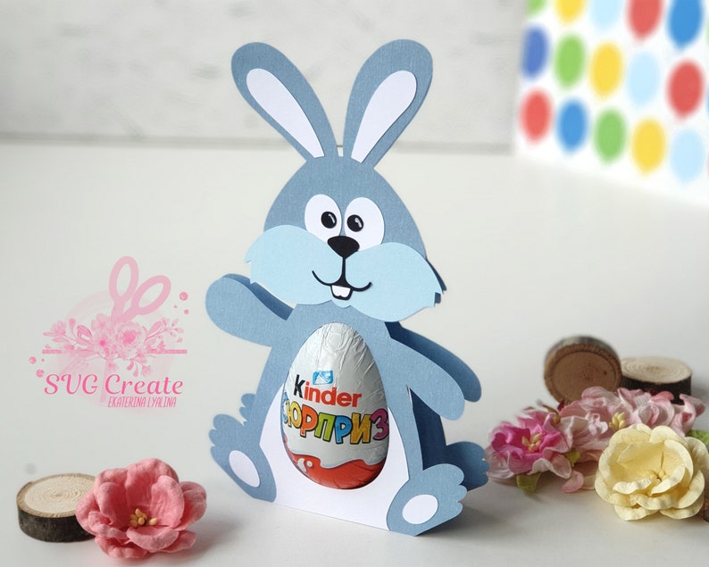 Download Kinder surprise egg holder svg cutting file Bunny template | Etsy
