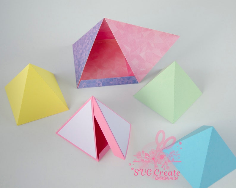 Pyramid box template pdf favor box template template | Etsy