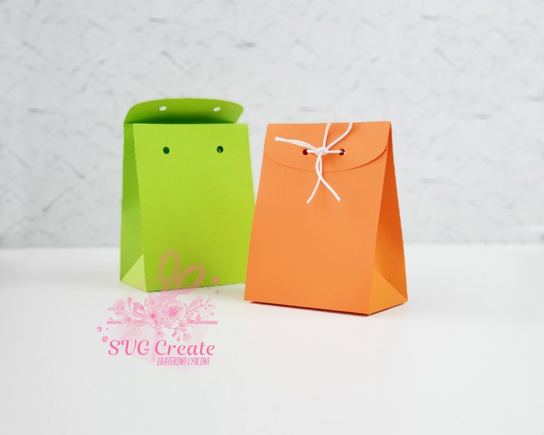 Paper bag template favor box printable gift diy papercut Etsy