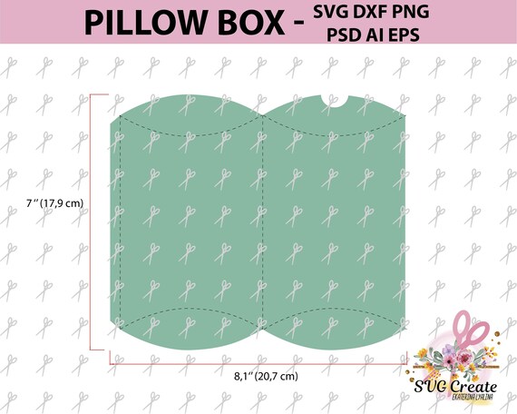 Pillow Box Template Gift Favor Papercut Diy Paper Printable Etsy
