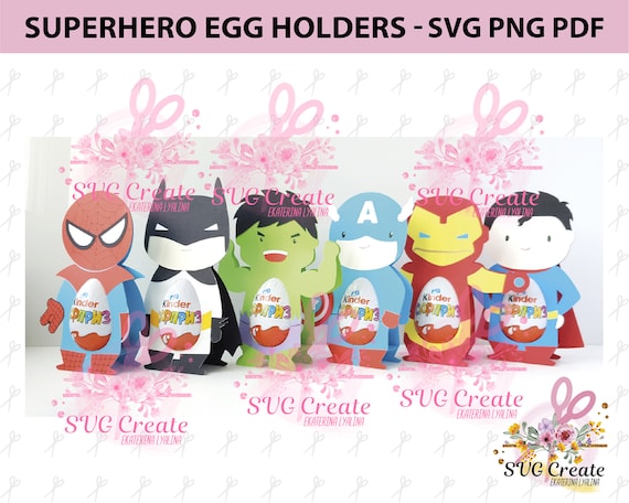 Download Kinder Holder Svg Cutting File Superheroes Template Etsy