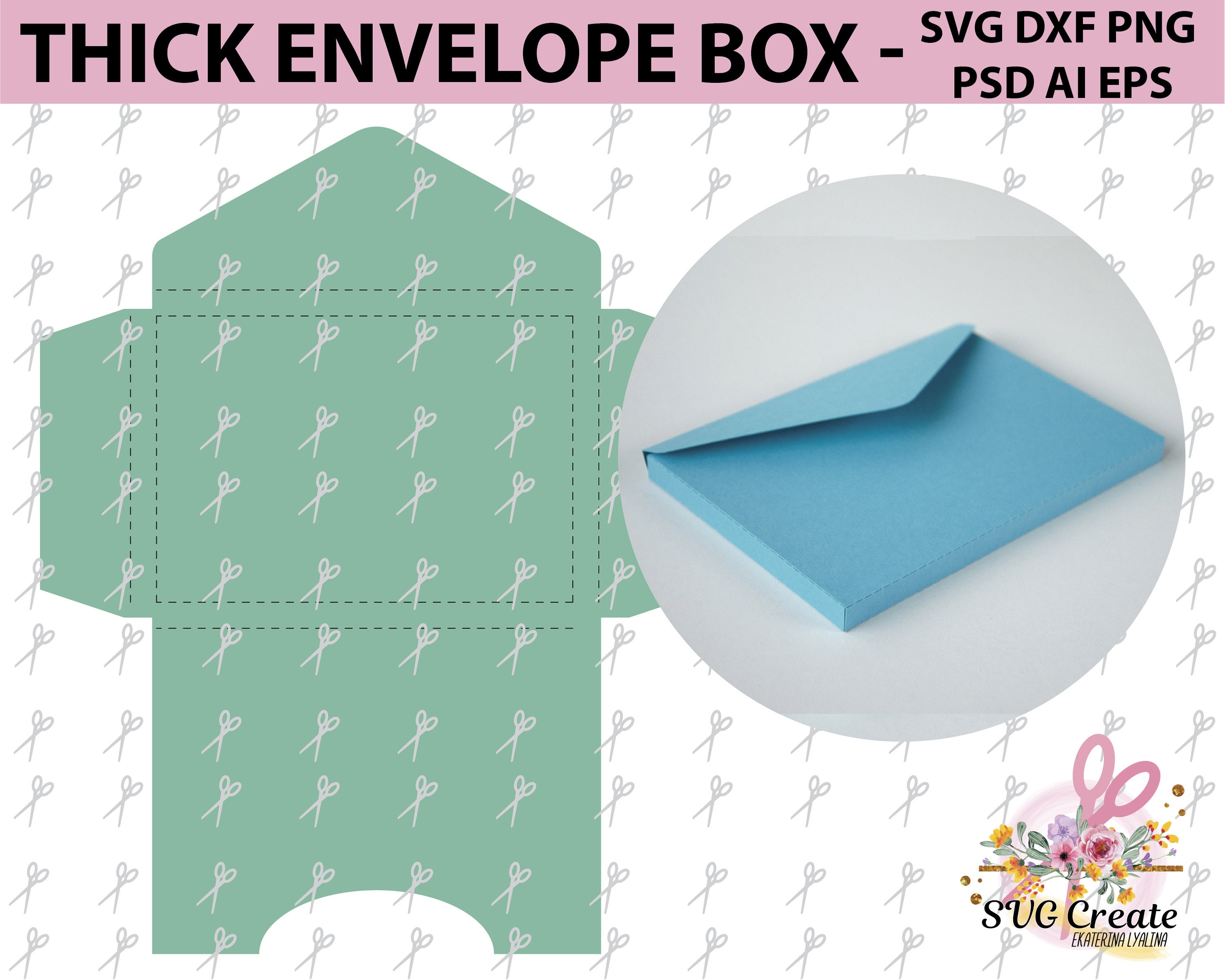 envelope template box thick svg cut file paper cut photo card etsy