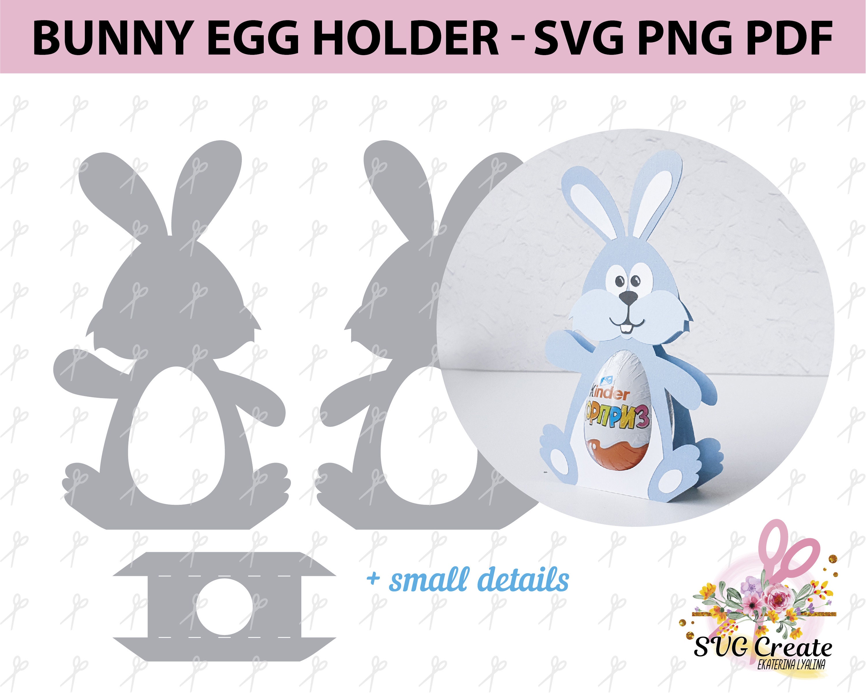 Download Kinder surprise egg holder svg cutting file Bunny template ...