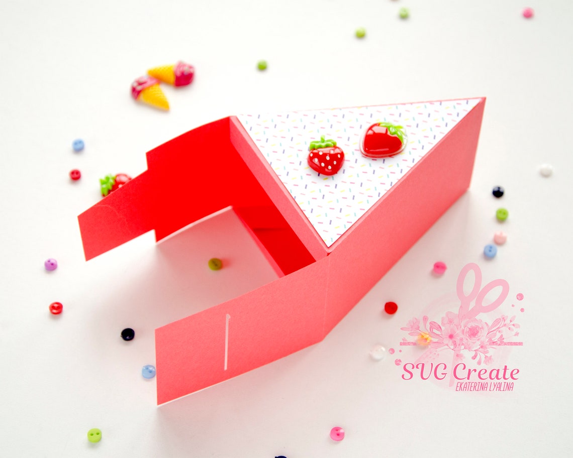 Cake Slice Box Favor Template Papercut Papercutting Svg Cut | Etsy