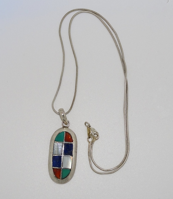 Absolutely Fab!! Native American Navajo Denim Lapis Sterling Silver Necklace Absolutely Fab!! Native American Navajo Denim Lapis Sterling Silver Necklace