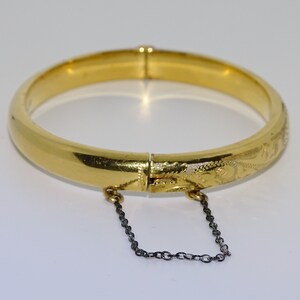 Beautiful 1/5th 9 Carat Rolled Gold Hinged Bracelet/ Bangle - Etsy UK
