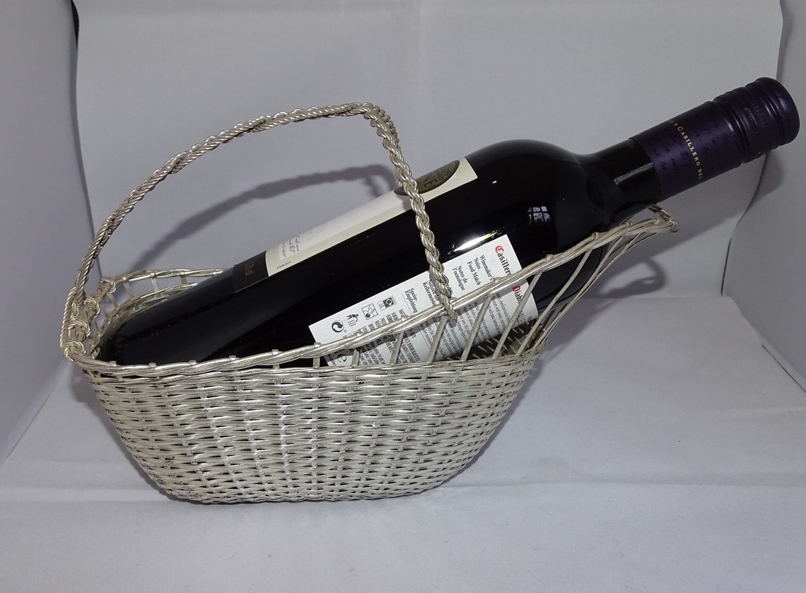 Vintage French Silver Plate Wine Pouring Basket Sommelier Etsy UK
