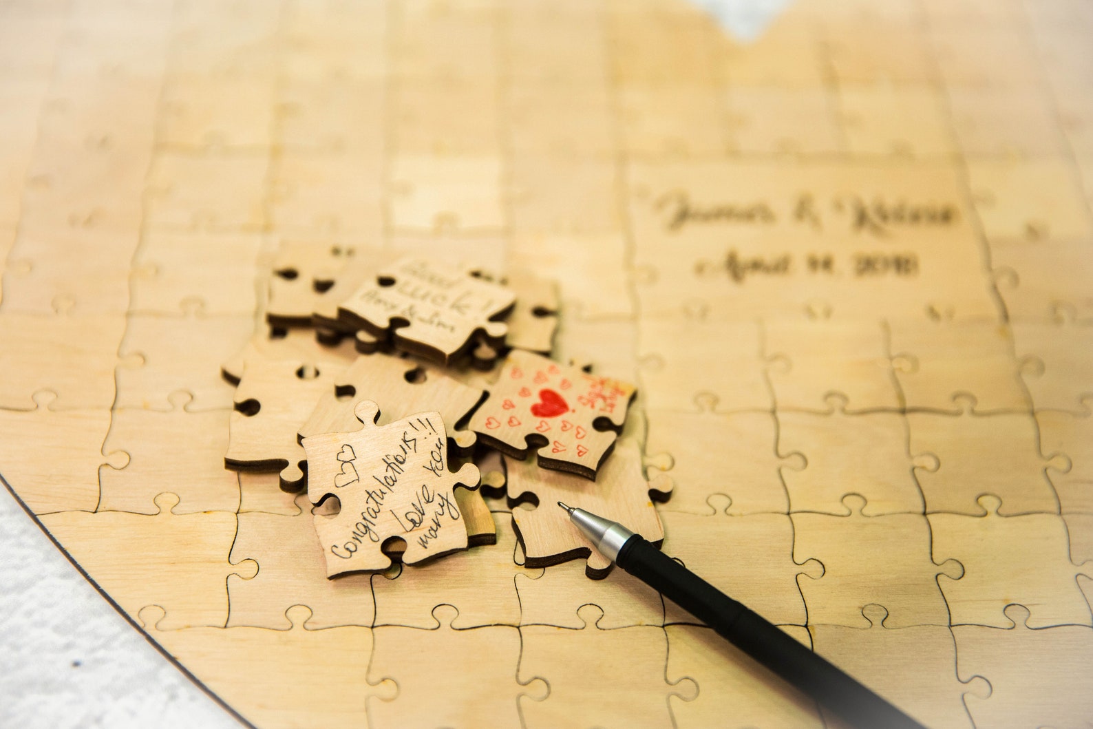 Wedding Guest Book Puzzle Wedding Guest Book Puzzle Heart Etsy