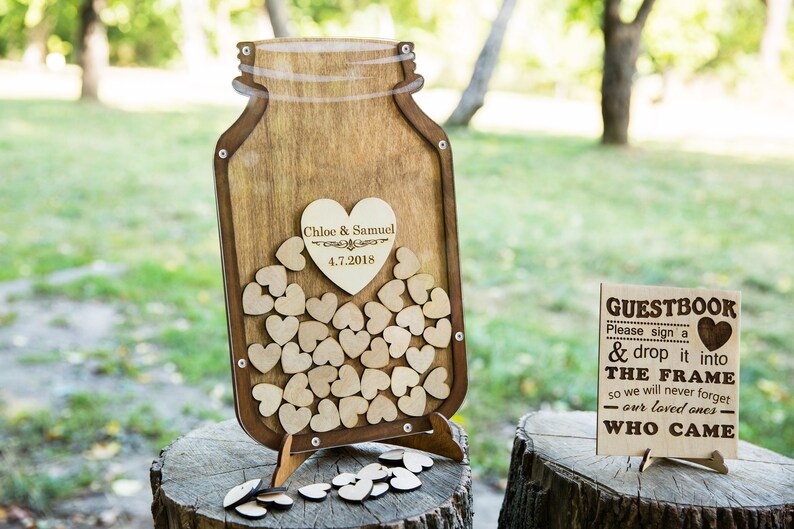 Guest Book Wedding Guest Book Mason Jar Guest Book Painted Etsy